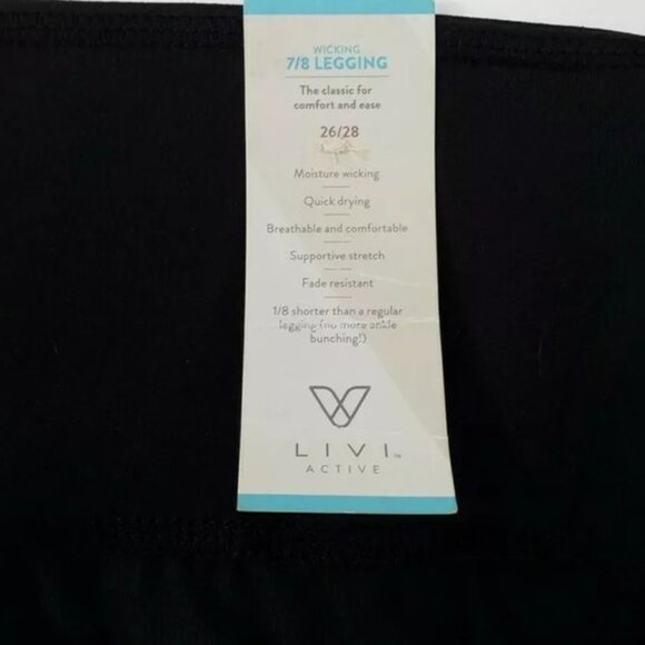 Livi Active Black Multi 7/8 Length Stretch Capri Legging Womens Plus 26/28 NWT - Picture 11 of 13